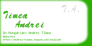 timea andrei business card